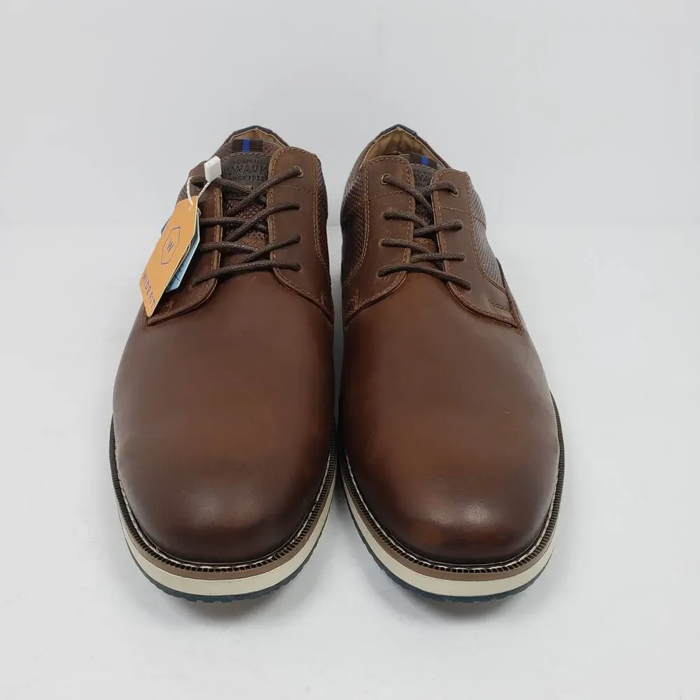 Nunn Bush Circuit Plain Toe Mens Size 12 W Brown Leather Comfort Oxford Shoes